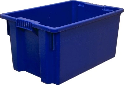 Ящик сплошной 600×400×300 мм, объем 52 л., арт.: 601, синий, код: 05428