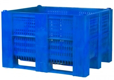 Большой пластиковый контейнер Модель1000-ACE, 1200х1000х740 мм перфорированный, на полозьях