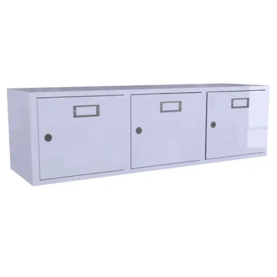 Шкаф для касок на 3 ячейки 356x1214x350 мм Светло-серый