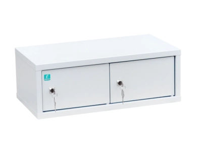 Индивидуальный шкаф кассира на 2 отделения горизонтальный (навесной) 600x310x215 мм Светло-серый