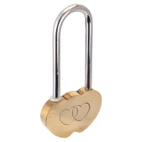 АЛЛЮР сувенирный "СЕРДЕЧКО" латунь 2 декоративных ключа Замок навесной (120,20)