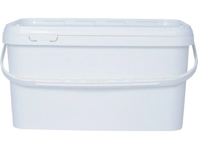 Ведро п/п 5,8л. прямоугольное, с белой крышкой, с ручкой пластик, код: 37375