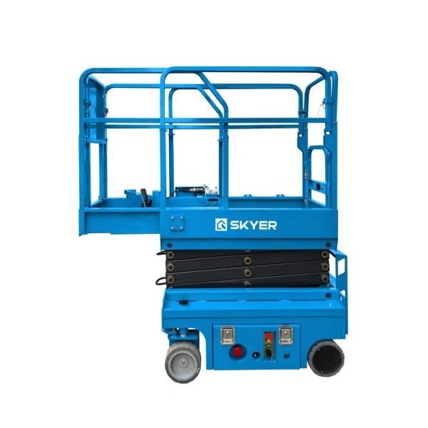 Самоходный ножничный подъемник SKYER PL0724 с выдвижной платформой (узкая база)