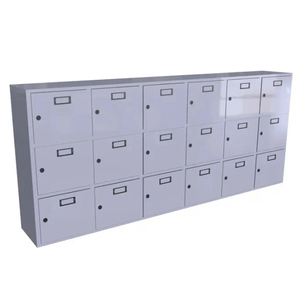 Шкаф для касок на 18 ячеек (3х6) 1011x2408x350 мм Светло-серый