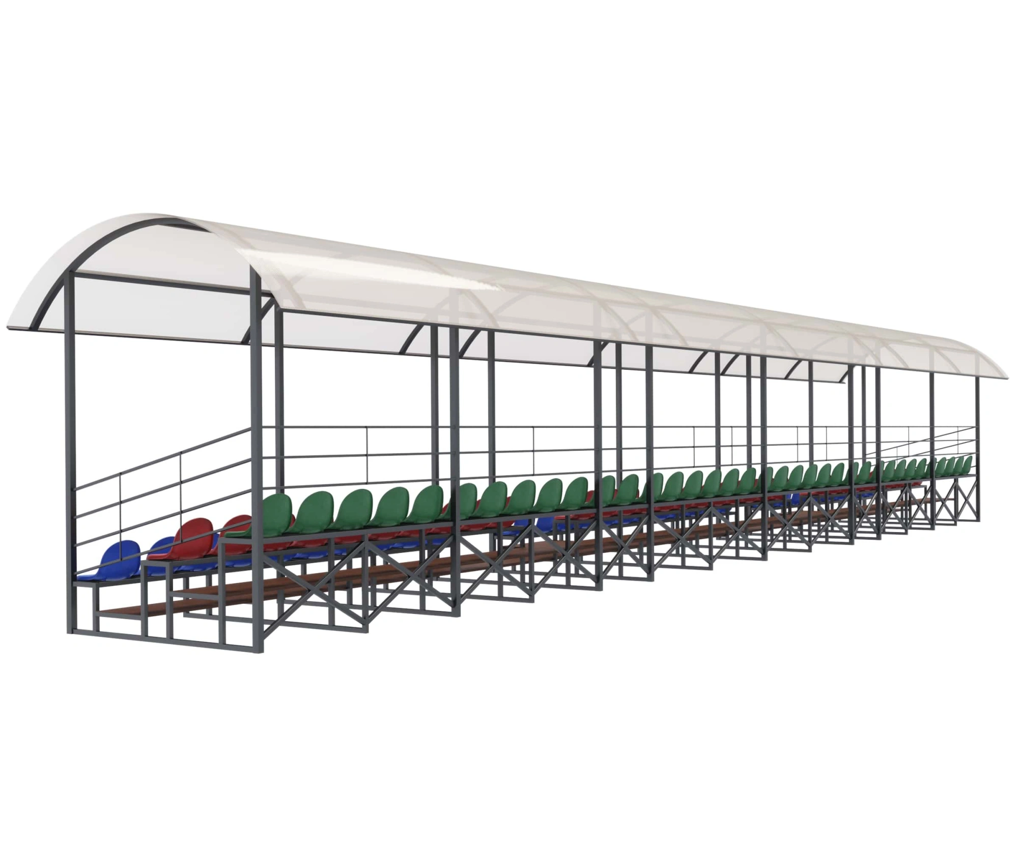 Трибуна трехрядная на 100 мест с навесом «Форум-100»