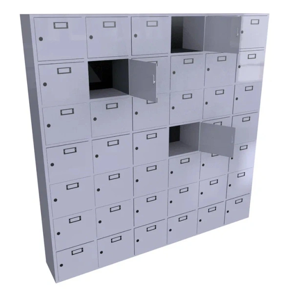 Шкаф для касок на 42 ячейки (6х7) 2300x2400x350 мм Светло-серый