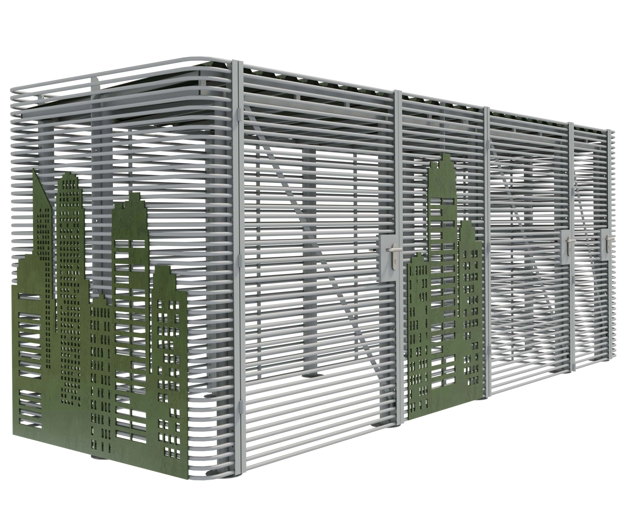 Контейнерная площадка для ТБО «МАФ - 6» с хозблоком 8,8 м (5 контейнеров)