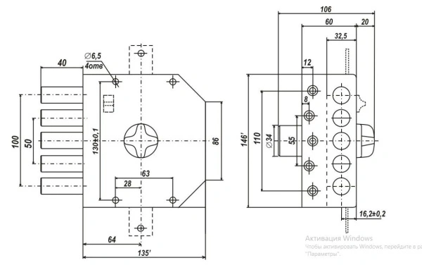 Сенат ЗНП 1-2  5кл б/о [Ит] помповый 147 Замок накладной тяж (4)