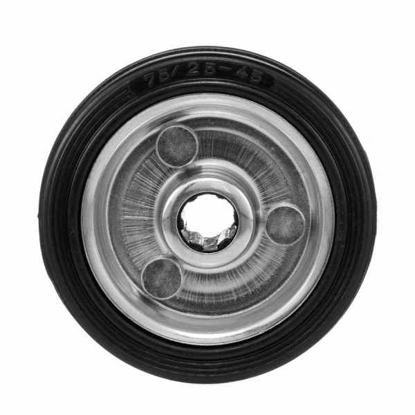 Колесо под ось 12мм Стелла-техник 4000-75 диаметр 75мм, грузоподъемность 50кг, резина, металл