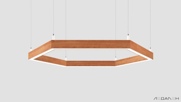 Шестиугольный светильник WOOD HEXAGON 6000K 80W, корпус Груша