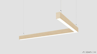 L-образный светильник WOOD ANGLE L 6000K 65W Ясень белый, корпус 