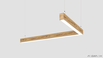 L-образный светильник WOOD ANGLE L 5000K 65W Ясень оливковый, корпус 