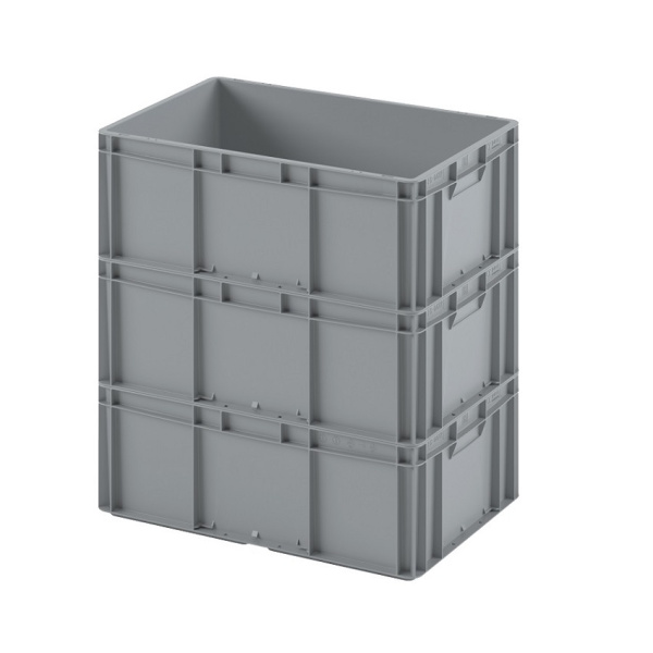 Евроконтейнер ЕС-6442.4 с усиленным дном и закрытыми ручками, 600х400х420 мм